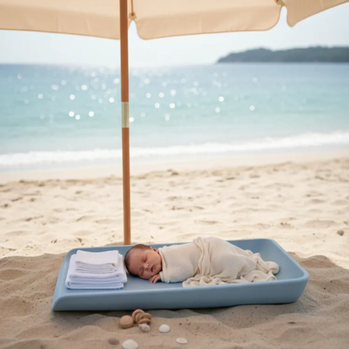 Przewijak piankowy dla niemowląt błękitny Small All – wodoodporny, polska produkcja