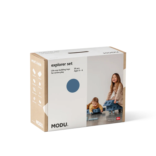 MODU Explorer Set Niebieski – średni zestaw konstrukcyjnych klocków rozwojowych