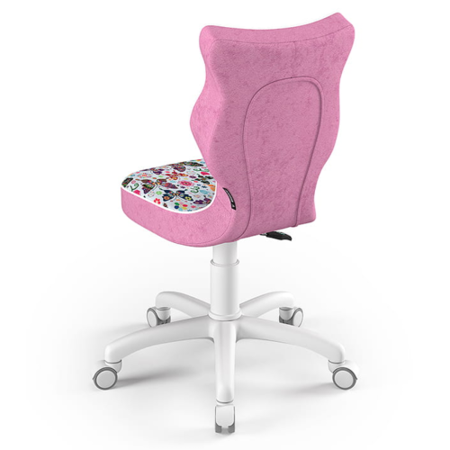 Krzesło ergonomiczne do biurka dla dziewczynki 5–8 lat Entelo Petit – różowe motylki
