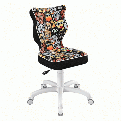 Krzesło do biurka dla dziecka 5–8 lat Entelo Petit zwierzaki na kółkach