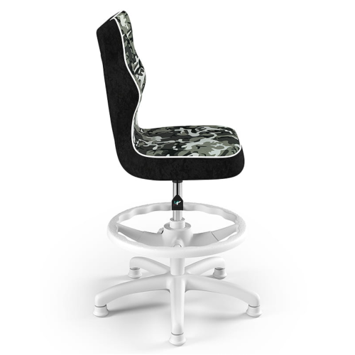 Krzesło ergonomiczne do biurka dla dziecka 5–8 lat Entelo Petit moro z podnóżkiem biała podstawa