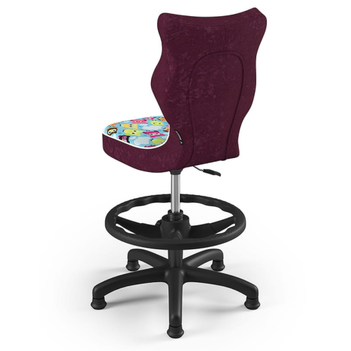 Krzesło ergonomiczne do biurka dla dziecka 5–8 lat Entelo Petit sówki z podnóżkiem