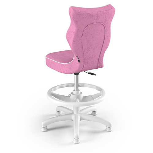 Krzesło ergonomiczne do biurka dla dziewczynki 5–8 lat Entelo Petit różowe z podnóżkiem