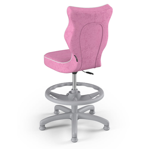 Krzesło ergonomiczne do biurka dla dziewczynki 5–8 lat Entelo Petit różowe z podnóżkiem