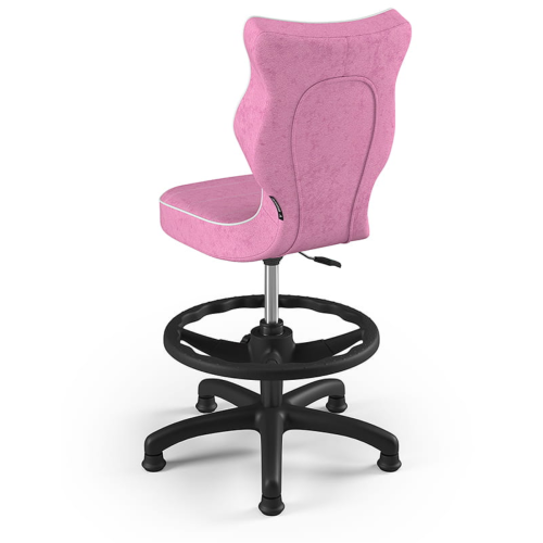 Krzesło ergonomiczne do biurka dla dziewczynki 5–8 lat Entelo Petit różowe z podnóżkiem