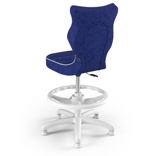 Krzesło ergonomiczne do biurka dla dziecka 5–8 lat Entelo Petit granatowe z podnóżkiem