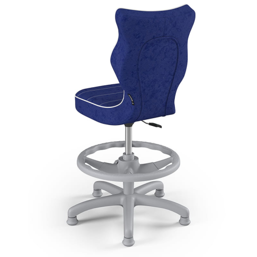 Krzesło ergonomiczne do biurka dla dziecka 5–8 lat Entelo Petit granatowe z podnóżkiem