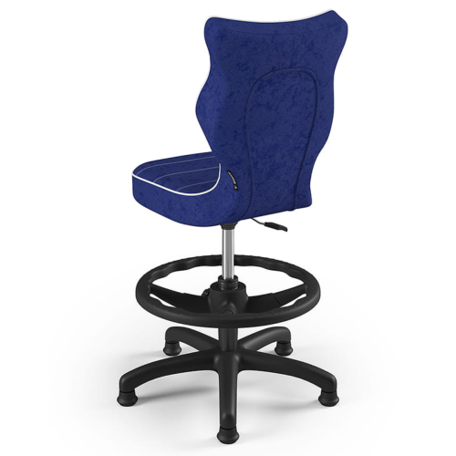 Krzesło ergonomiczne do biurka dla dziecka 5–8 lat Entelo Petit granatowe z podnóżkiem