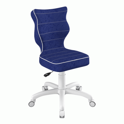 Krzesło ergonomiczne do biurka dla dziecka 5–8 lat Entelo Petit granatowe z podnóżkiem