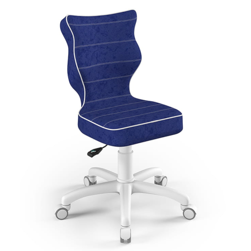 Krzesło ergonomiczne do biurka dla dziecka 5–8 lat Entelo Petit granatowe z podnóżkiem