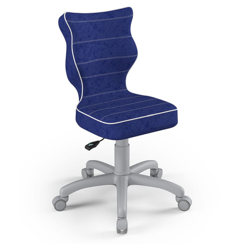 Krzesło ergonomiczne do biurka dla dziecka 5–8 lat Entelo Petit granatowe z podnóżkiem