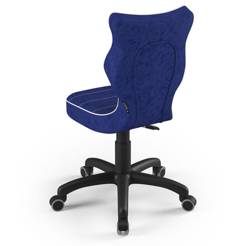 Krzesło ergonomiczne do biurka dla dziecka 5–8 lat Entelo Petit granatowe z podnóżkiem