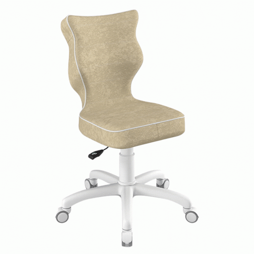 Krzesło do biurka dla dziecka 5–8 lat Entelo Petit beżowe na kółkach