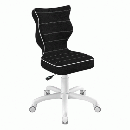 Krzesło do biurka dla chłopca 5–8 lat Entelo Petit czarne na kółkach