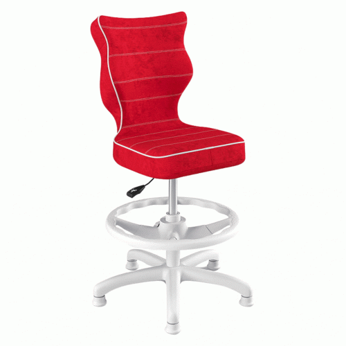Krzesło ergonomiczne do biurka dla dziecka 5–8 lat Entelo Petit czerwone z podnóżkiem
