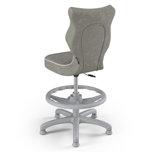 Krzesło ergonomiczne do biurka dla dziecka 5–8 lat Entelo Petit szare z podnóżkiem