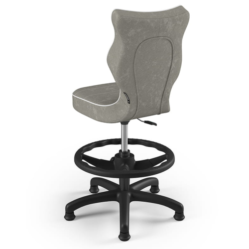 Krzesło ergonomiczne do biurka dla dziecka 5–8 lat Entelo Petit szare z podnóżkiem