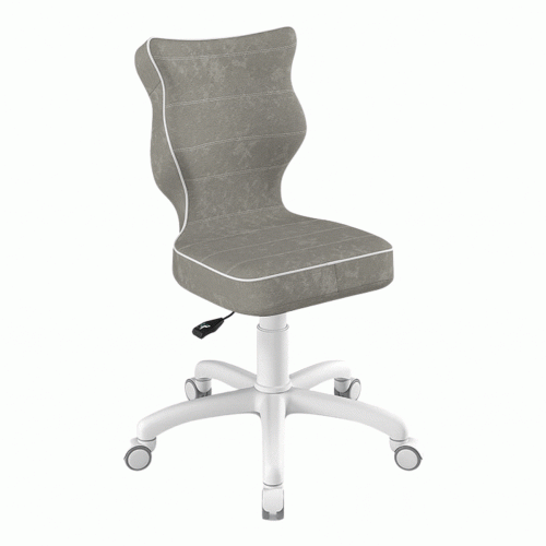 Krzesło do biurka dla dziecka 5–8 lat Entelo Petit szare na kółkach