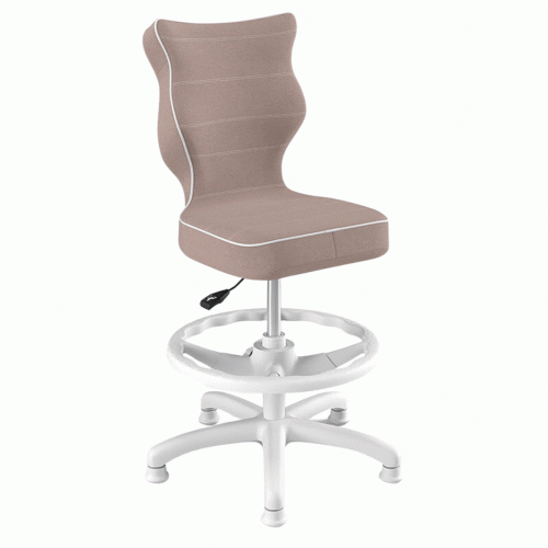 Krzesło ergonomiczne do biurka dla dziewczynki 5–8 lat Entelo Petit brudny róż Jasmine z podnóżkiem