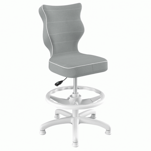 Krzesło ergonomiczne do biurka dla dziecka 5–8 lat Entelo Petit jasnoszare Jasmine z podnóżkiem