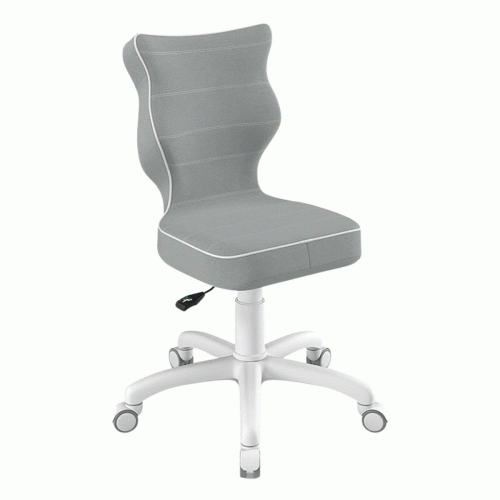 Krzesło do biurka dla dziecka 5–8 lat Entelo Petit jasnoszare Jasmine na kółkach