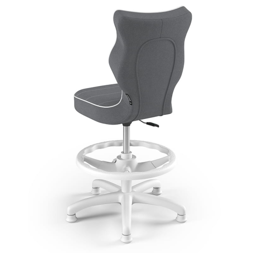 Krzesło ergonomiczne do biurka dla dziecka 5–8 lat Entelo Petit ciemnoszare Jasmine z podnóżkiem