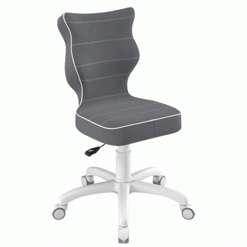 Krzesło do biurka dla dziecka 5–8 lat Entelo Petit ciemnoszare Jasmine na kółkach