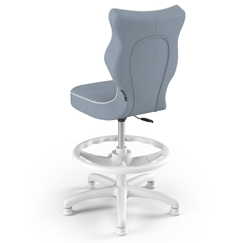 Krzesło ergonomiczne do biurka dla dziecka 5–8 lat Entelo Petit niebieskie Jasmine z podnóżkiem