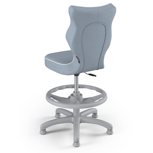 Krzesło ergonomiczne do biurka dla dziecka 5–8 lat Entelo Petit niebieskie Jasmine z podnóżkiem