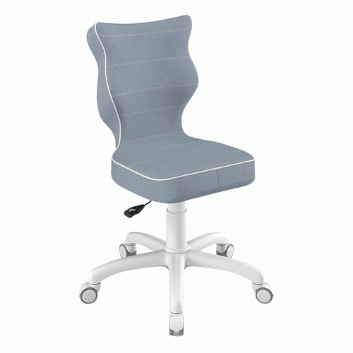 Krzesło do biurka dla dziecka 5–8 lat Entelo Petit niebieskie Jasmine na kółkach