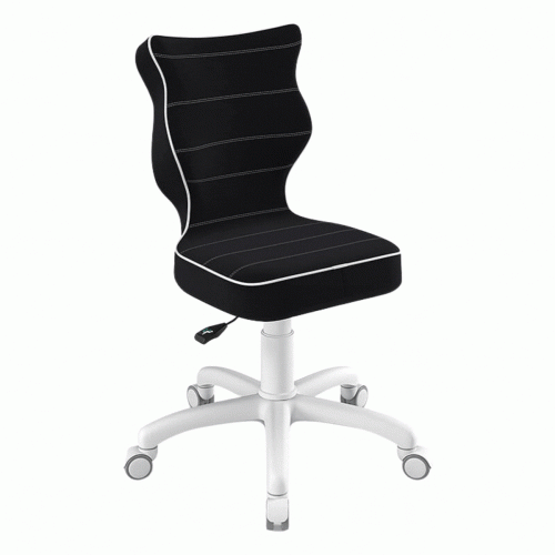 Krzesło do biurka dla dziecka 5–8 lat Entelo Petit czarne Jasmine na kółkach