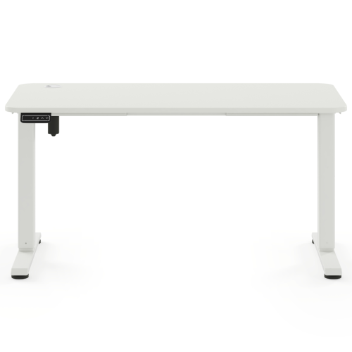 Biurko regulowane elektryczne dla dziecka 5–9 lat białe 100x60 cm – ergonomiczne biurko rosnące biała podstawa