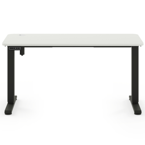 Biurko regulowane elektryczne dla dziecka 5–9 lat białe 100x60 cm – ergonomiczne biurko rosnące czarna podstawa