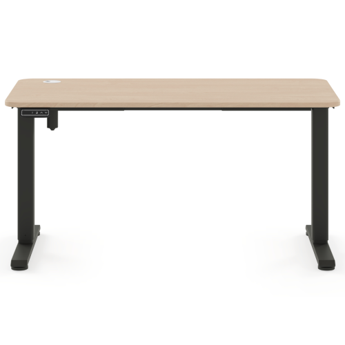 Biurko regulowane elektrycznie dla dziecka 5–9 lat brzoza 100x60 cm – ergonomiczne biurko rosnące czarna podstawa