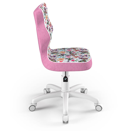 Krzesło ergonomiczne do biurka dla dziewczynki 6–10 lat Entelo Petit – różowe motylki