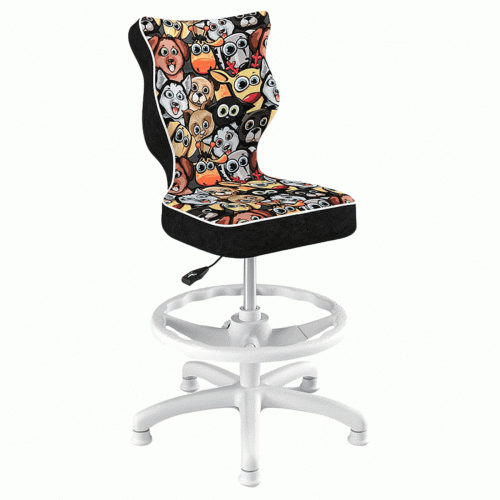 Krzesło do biurka dla dziecka 6–10 lat z podnóżkiem Entelo Petit – zwierzaki