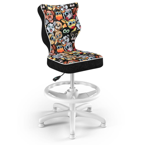 Krzesło do biurka dla dziecka 6–10 lat z podnóżkiem Entelo Petit – zwierzaki