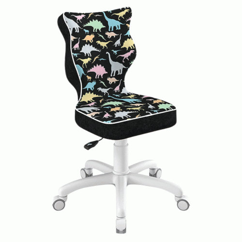 Krzesło do biurka dla dziecka 6–10 lat na kółkach Entelo Petit – dinozaury