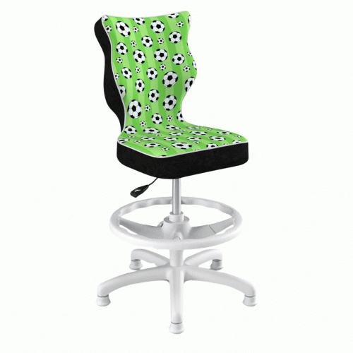 Krzesło do biurka dla dziecka 6–10 lat z podnóżkiem Entelo Petit – piłka nożna