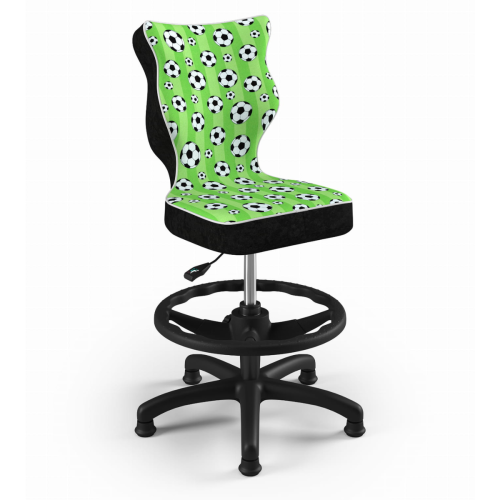 Krzesło do biurka dla dziecka 6–10 lat z podnóżkiem Entelo Petit – piłka nożna