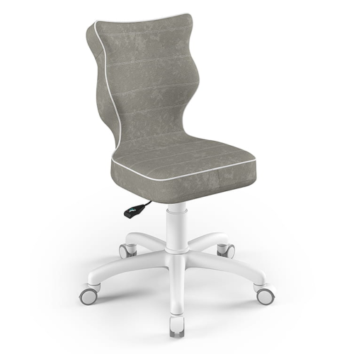 Ergonomiczne krzesło do biurka dla dziecka 6–10 lat na kółkach Entelo Petit – szare