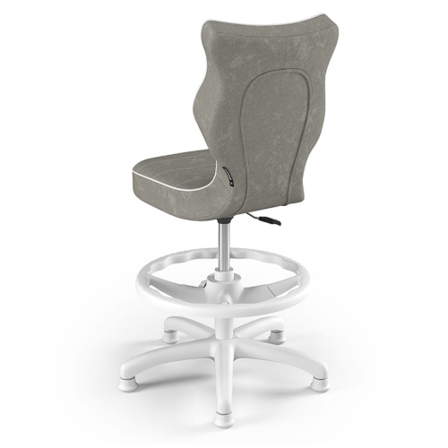 Ergonomiczne krzesło do biurka dla dziecka 6–10 lat z podnóżkiem Entelo Petit – szare