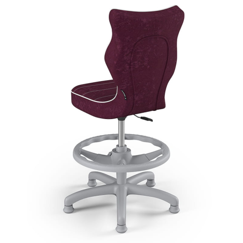 Krzesło ergonomiczne do biurka dla dziewczynki 5–8 lat Entelo Petit fioletowe z podnóżkiem