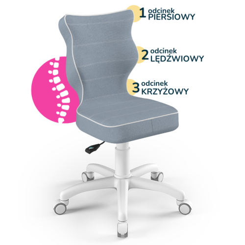 Krzesło obrotowe do biurka dla dziecka 6–10 lat Entelo Petit Jasmine – niebieskie