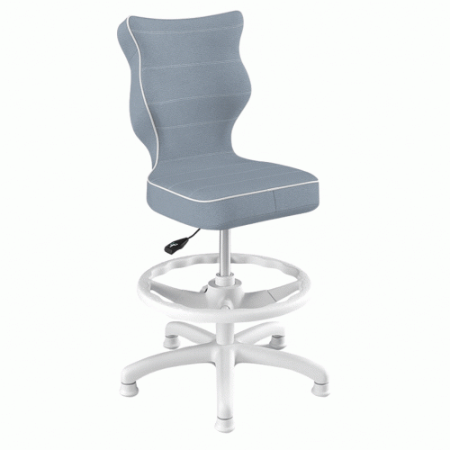 Ergonomiczne krzesło do biurka dla dziecka 6–10 lat z podnóżkiem Entelo Petit Jasmine – niebieskie