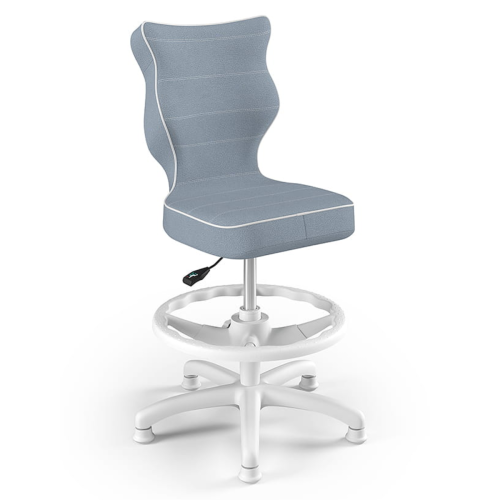 Ergonomiczne krzesło do biurka dla dziecka 6–10 lat z podnóżkiem Entelo Petit Jasmine – niebieskie