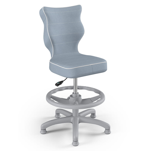 Ergonomiczne krzesło do biurka dla dziecka 6–10 lat z podnóżkiem Entelo Petit Jasmine – niebieskie
