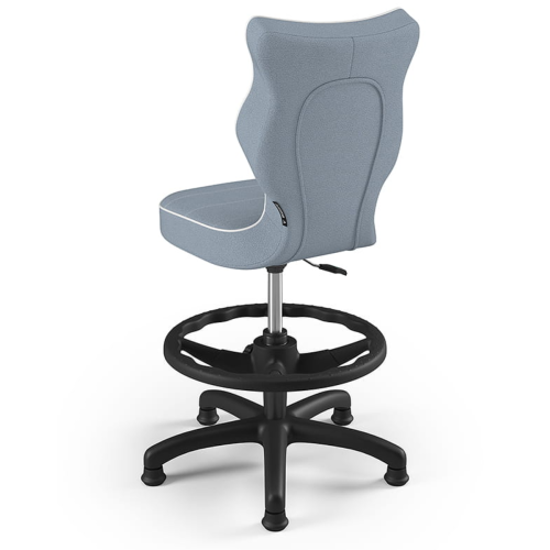 Ergonomiczne krzesło do biurka dla dziecka 6–10 lat z podnóżkiem Entelo Petit Jasmine – niebieskie