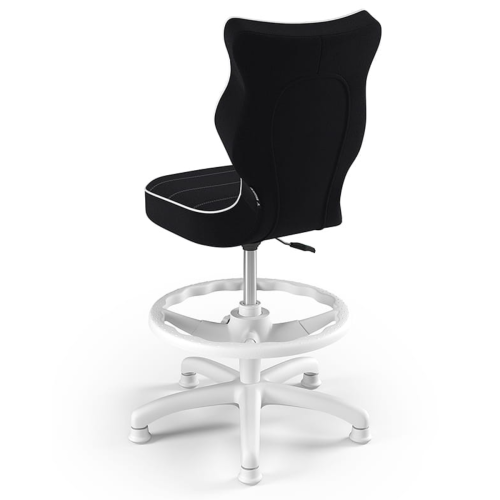 Ergonomiczne krzesło do biurka dla dziecka 6–10 lat z podnóżkiem Entelo Petit Jasmine – czarne