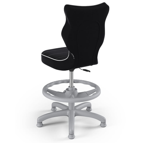 Ergonomiczne krzesło do biurka dla dziecka 6–10 lat z podnóżkiem Entelo Petit Jasmine – czarne